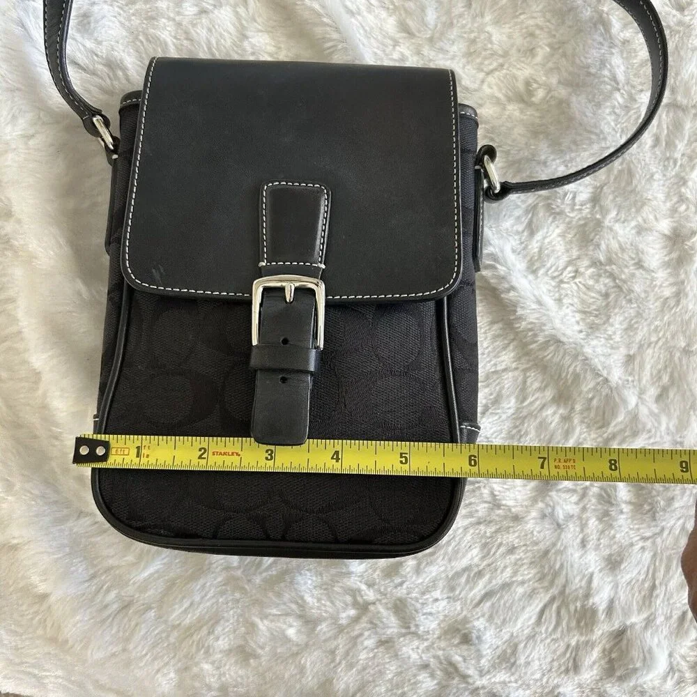 Y2K‎ Coach Black Shoulder Bag Crossbody Swingpack Signature L0R-6098 CLEAN!